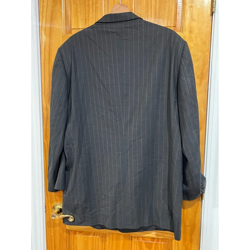 High Performance Ermenegildo Zegna Grey Wool Striped 2 Button Suit Coat Blazer